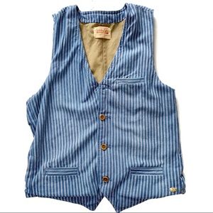 Scotch & Soda Blue Striped Vest